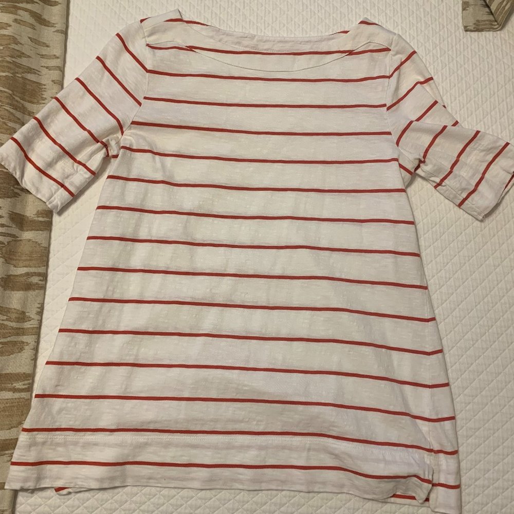 J Crew Boat Neck Stripe T Shirt